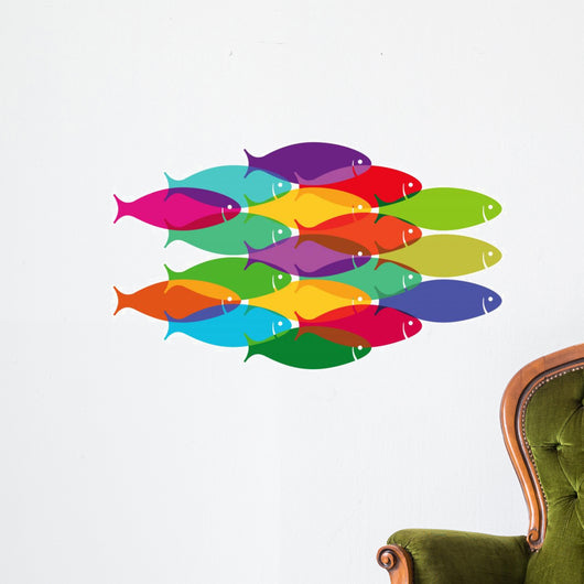 Bunter Fischschwarm Wall Decal