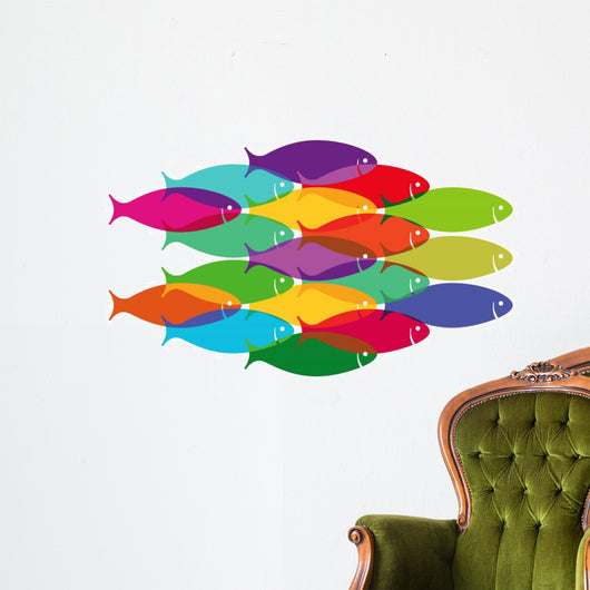 Bunter Fischschwarm Wall Decal