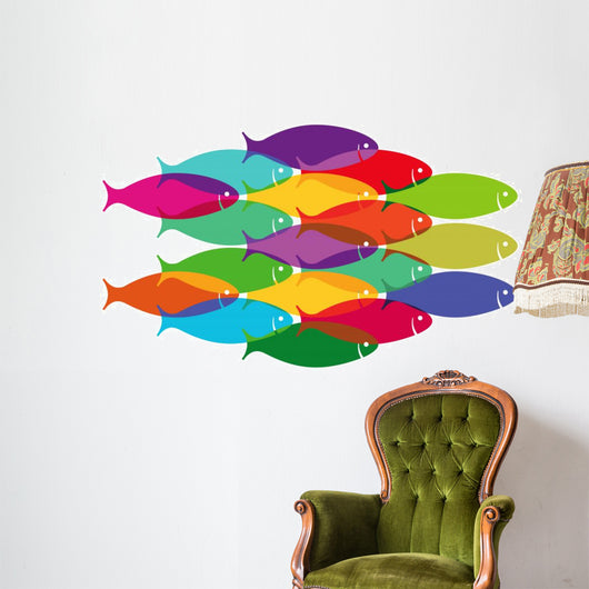 Bunter Fischschwarm Wall Decal