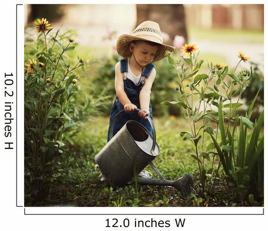 Cute Little Boy Watering Wall Decal