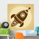 Vintage Rocket Space Wall Decal