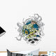 Zombie Soccer Ball Ripping Wall Decal