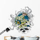 Zombie Soccer Ball Ripping Wall Decal