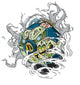 Zombie Soccer Ball Ripping Wall Decal