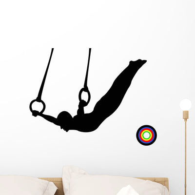 Olympics Gymnastics Rings Wall Decal shown on a wall