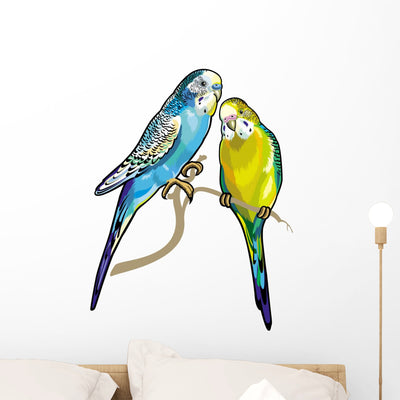 Budgie Wall Decal shown on a wall