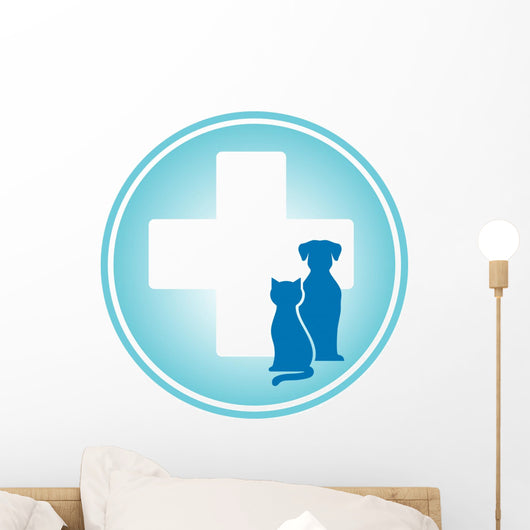 Blue Veterinary Symbol Wall Decal