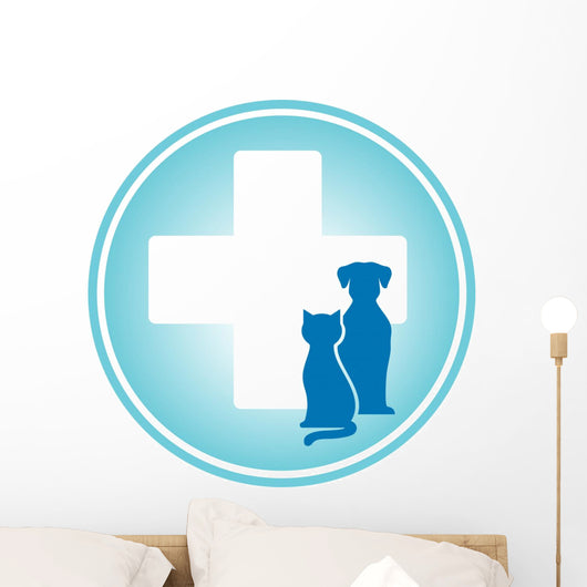 Blue Veterinary Symbol Wall Decal