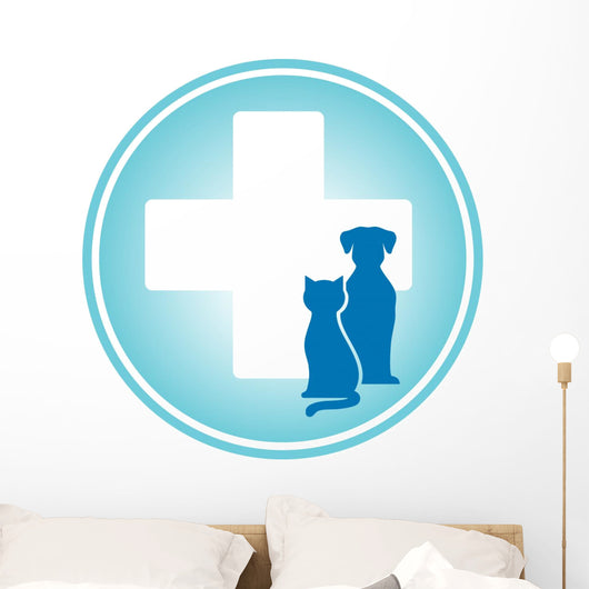 Blue Veterinary Symbol Wall Decal