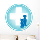 Blue Veterinary Symbol Wall Decal