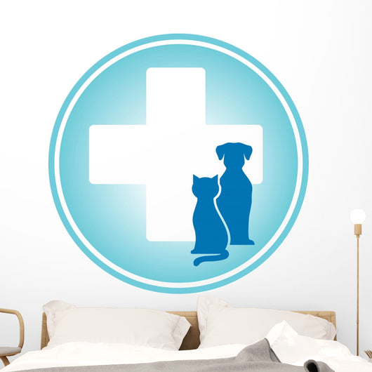 Blue Veterinary Symbol Wall Decal