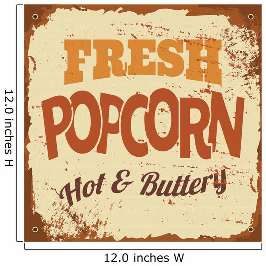 Popcorn Metal Sign Wall Decal