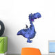 Happy Smiling Blue Dragon Wall Decal