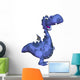 Happy Smiling Blue Dragon Wall Decal