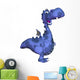Happy Smiling Blue Dragon Wall Decal