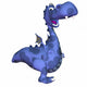 Happy Smiling Blue Dragon Wall Decal