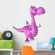 Pink Female Dragon Cartoon Wall Decal