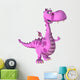 Pink Female Dragon Cartoon Wall Decal
