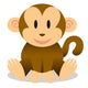 Vector Cute Baby Monkey Wall Decal