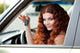 Woman Sitting Car Wall Decal
