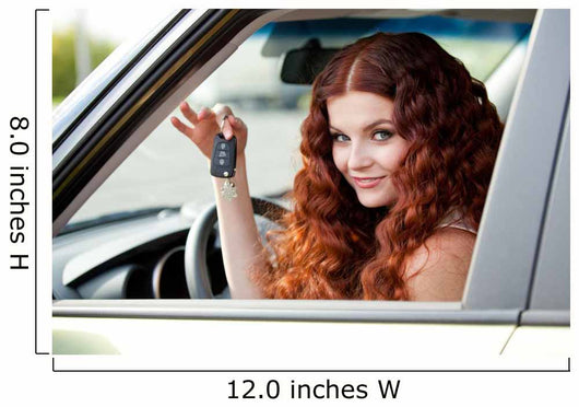 Woman Sitting Car Wall Decal