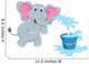 Elephant Blowing Water into Wall Decal