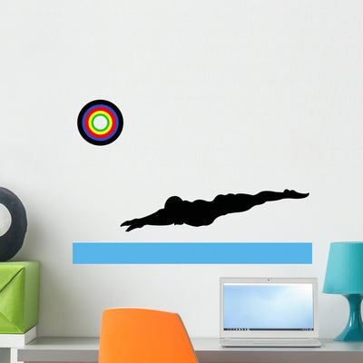 Olympics Swimming Male Wall Decal shown on a wall