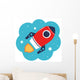 Colorful Cartoon Rocket Space Wall Decal