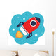 Colorful Cartoon Rocket Space Wall Decal