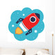Colorful Cartoon Rocket Space Wall Decal
