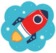 Colorful Cartoon Rocket Space Wall Decal