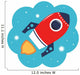 Colorful Cartoon Rocket Space Wall Decal