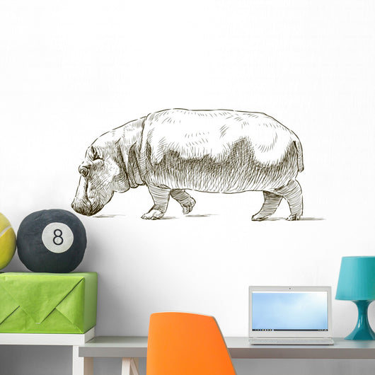 Hippopotamus Wall Decal