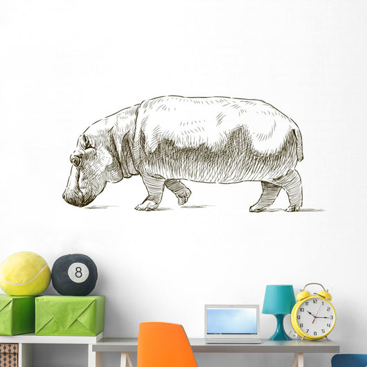Hippopotamus Wall Decal