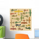Airplanes Retro Seamless Pattern Wall Decal