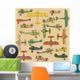 Airplanes Retro Seamless Pattern Wall Decal