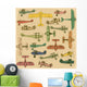 Airplanes Retro Seamless Pattern Wall Decal