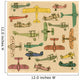 Airplanes Retro Seamless Pattern Wall Decal