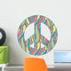 Peace Symbol White Wall Decal Design 2