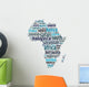 Words Frica Continent Map Wall Decal