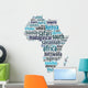 Words Frica Continent Map Wall Decal
