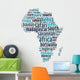 Words Frica Continent Map Wall Decal