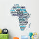 Words Frica Continent Map Wall Decal