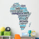 Words Frica Continent Map Wall Decal