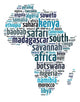 Words Frica Continent Map Wall Decal