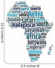 Words Frica Continent Map Wall Decal