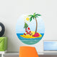 Santa Claus Tropical Island Wall Decal