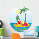 Santa Claus Tropical Island Wall Decal