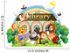 Animals Reading Library Wall Decal