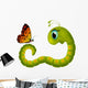 Cartoony Caterpillar Looking Butterfly Wall Decal